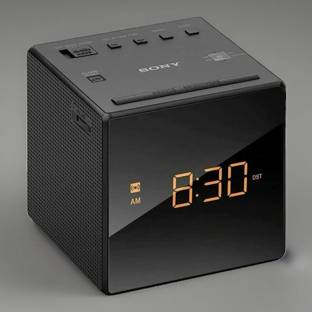 Sony Model ICF-C1 Black Alarm Clock Digital Radio LCD AM/FM- TESTED & WORKING